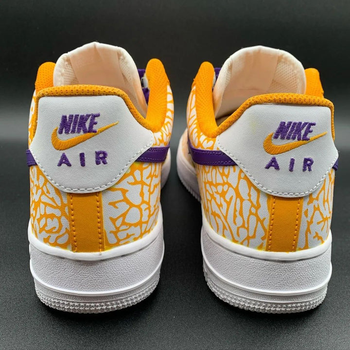 Cracked Pattern Orange Purple Custom Air Force 1