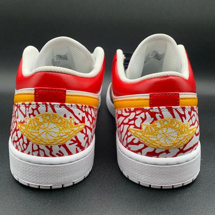 Cracked Pattern Red Yellow Black Custom Air Jordan 1
