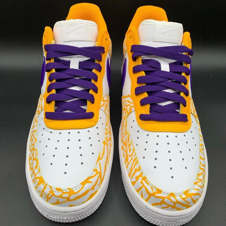 Crackle Pattern Orange Purple Custom Air Force 1
