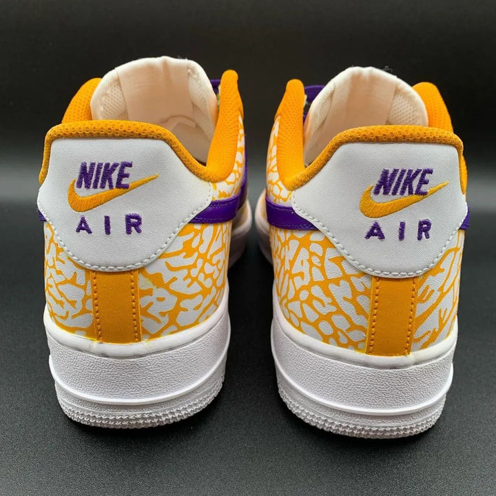 Crackle Pattern Orange Purple Custom Air Force 1