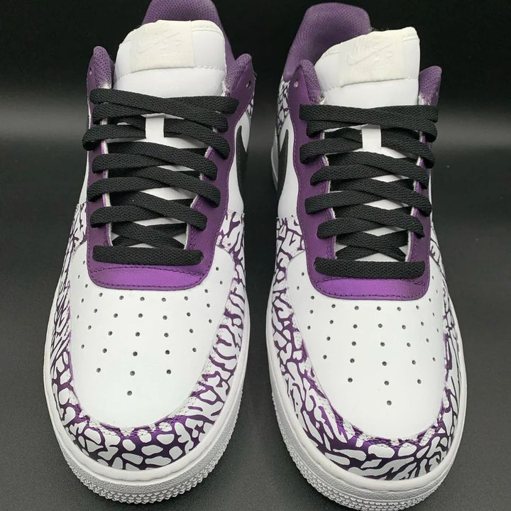 Crackle Pattern Purple Black Custom Air Force 1