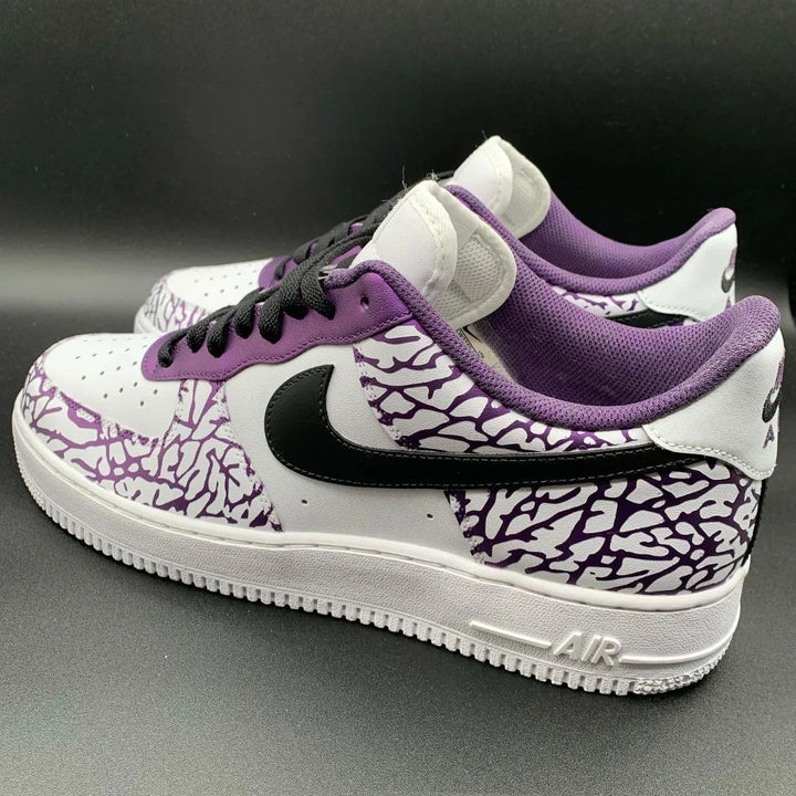 Crackle Pattern Purple Black Custom Air Force 1