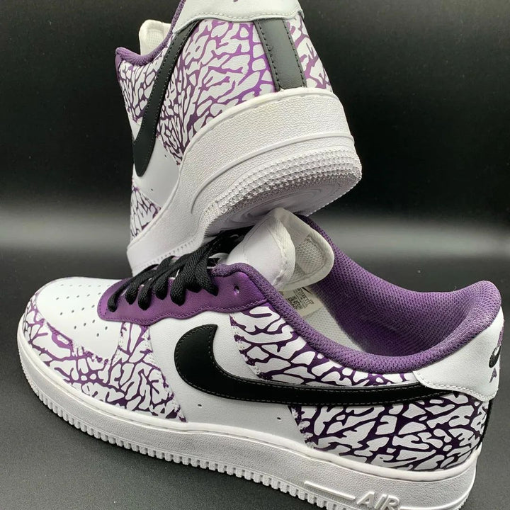 Crackle Pattern Purple Black Custom Air Force 1