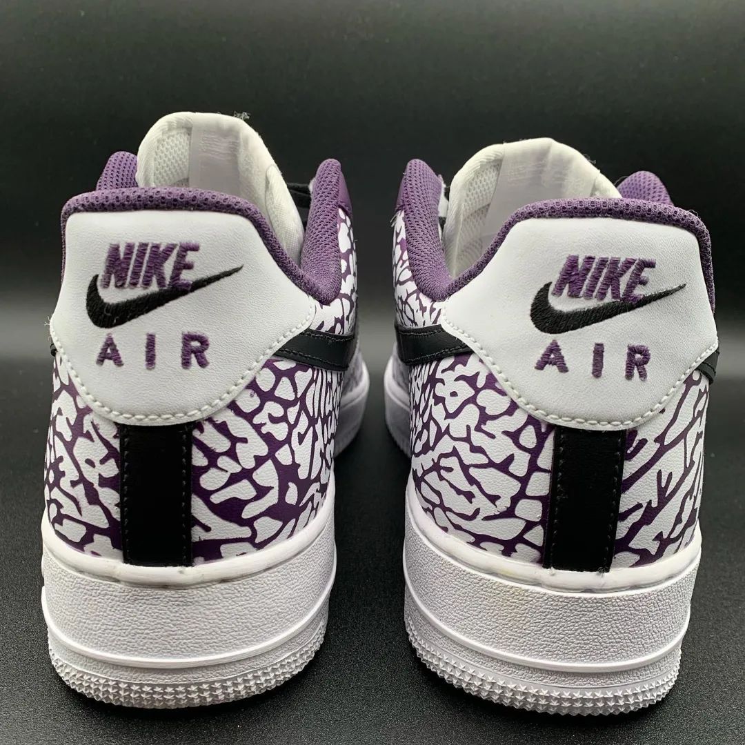 Crackle Pattern Purple Black Custom Air Force 1