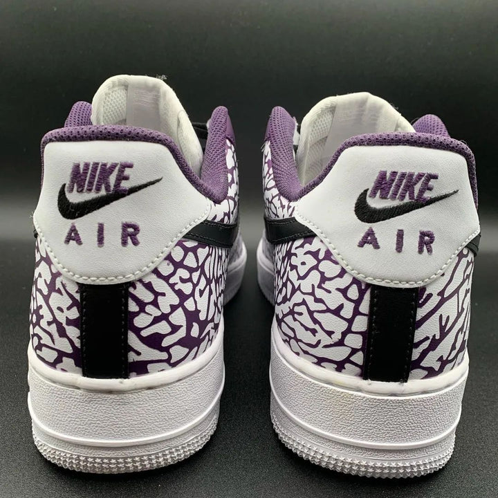 Crackle Pattern Purple Black Custom Air Force 1