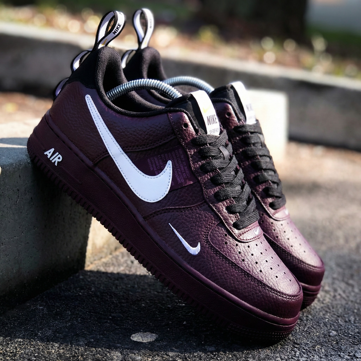 Crocodile Pattern Burgundy White Custom Air Force 1