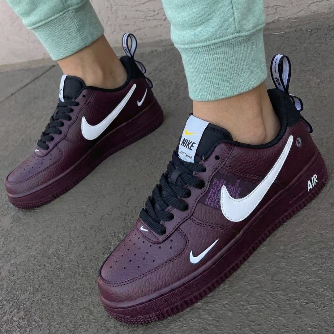 Crocodile Pattern Burgundy White Custom Air Force 1