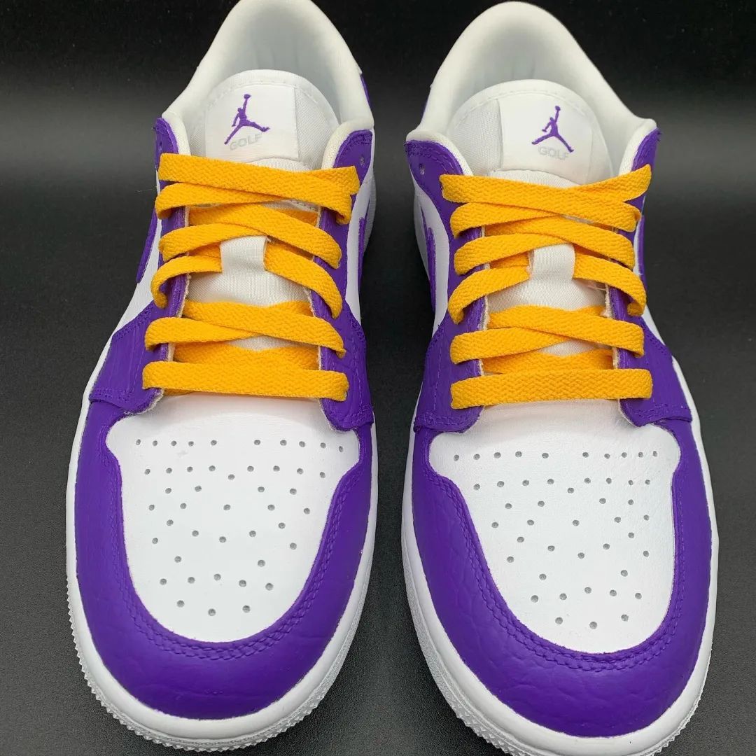 Crocodile Pattern Purple White Yellow Custom Air Jordan 1