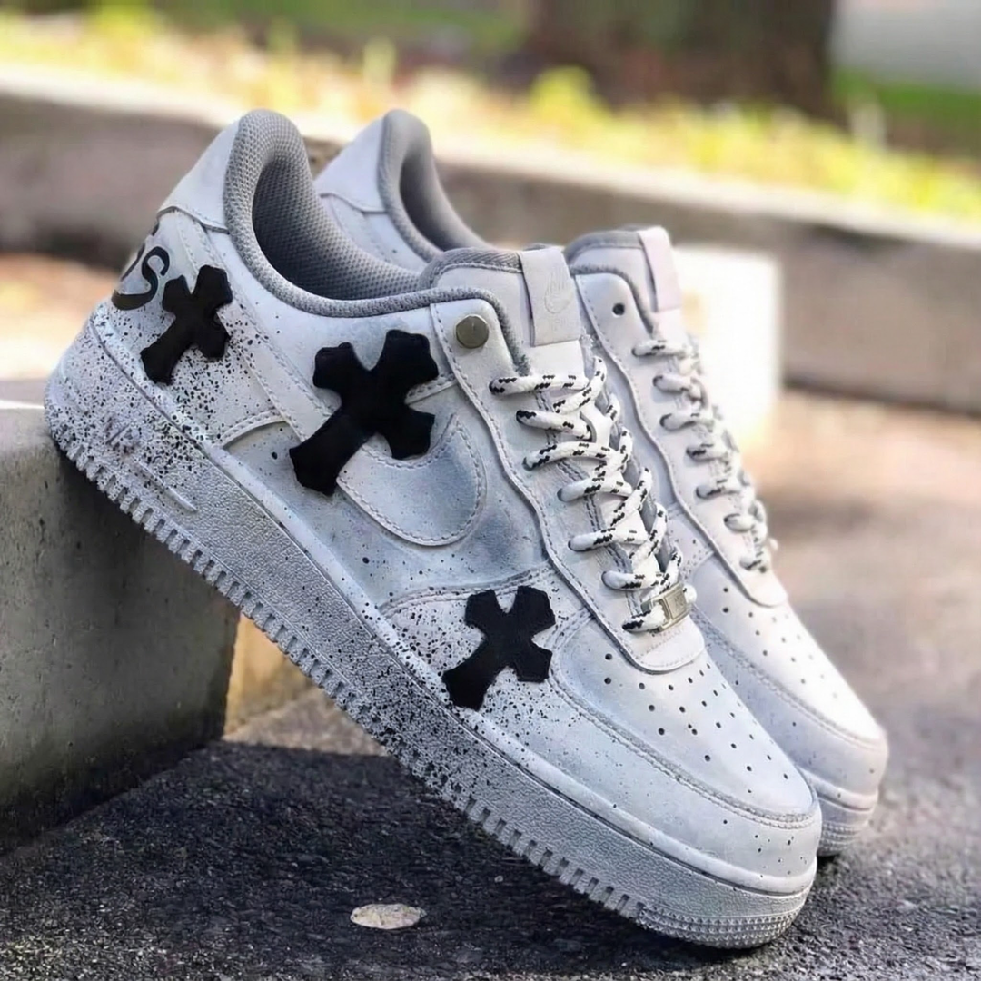 Cross Pattern Gray Custom Air Force 1