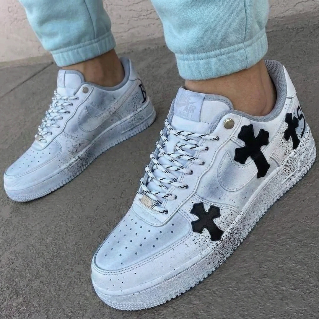 Cross Pattern Gray Custom Air Force 1