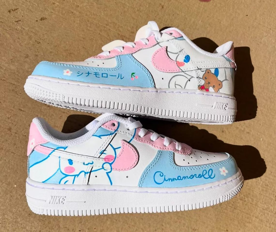 Custom Air Force 1 Baby Blue Baby Pink Cinnamoroll Design