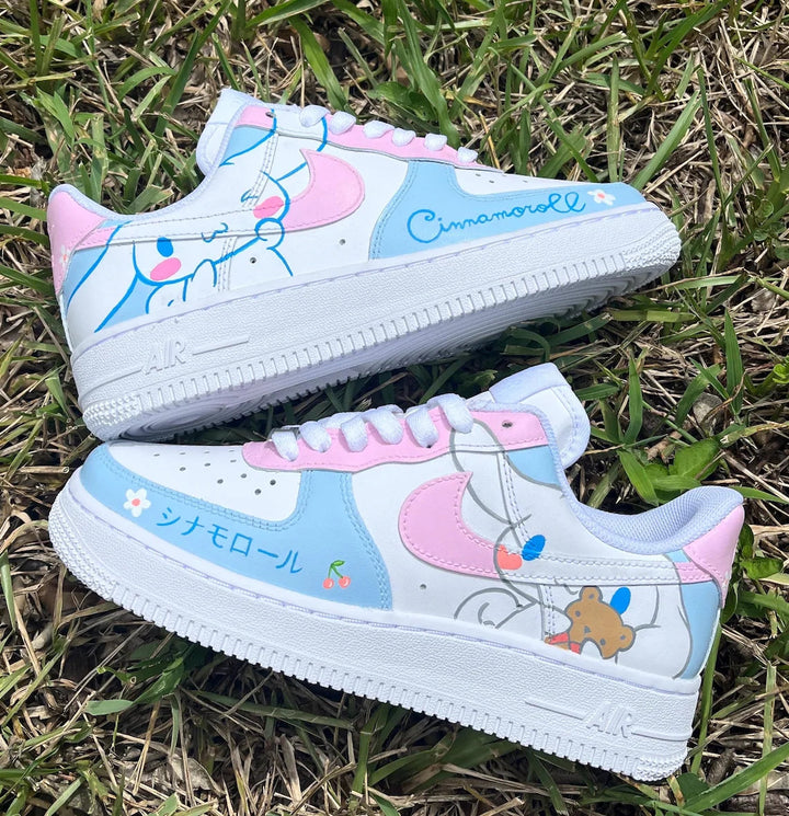 Custom Air Force 1 Baby Blue Baby Pink Cinnamoroll Design