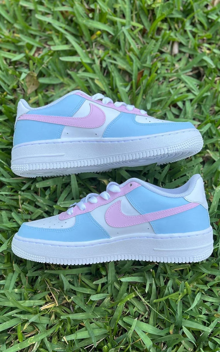 Custom Air Force 1 Baby Blue Baby Pink Cinnamoroll Design