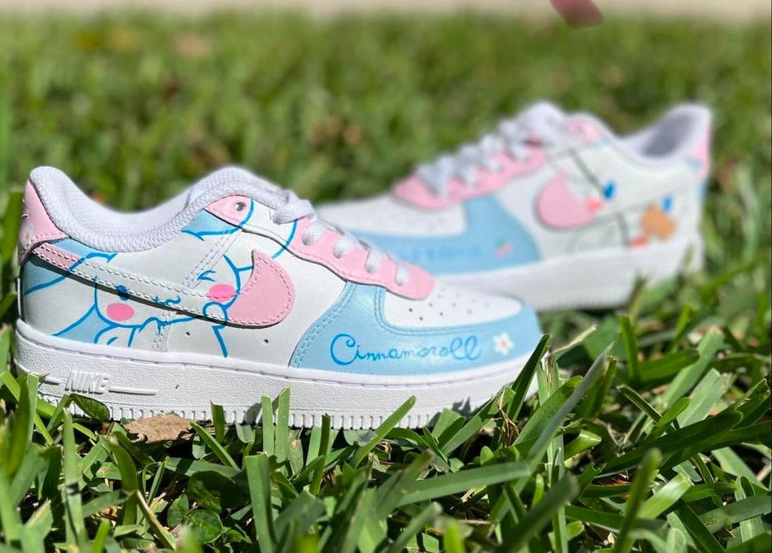 Custom Air Force 1 Baby Blue Baby Pink Cinnamoroll Design