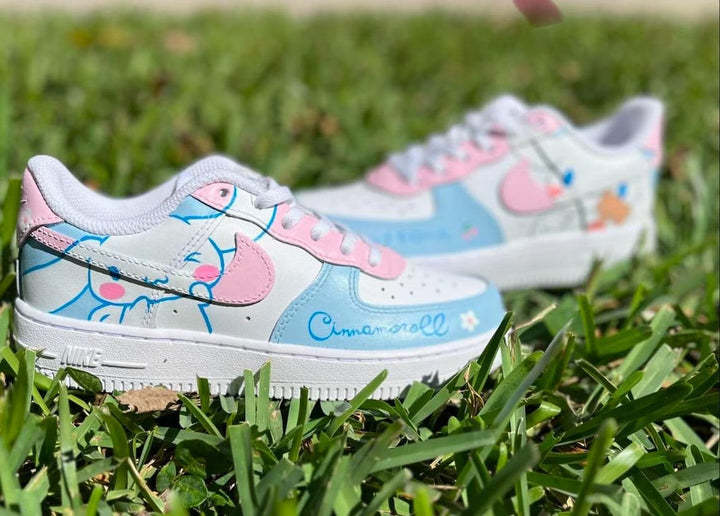 Custom Air Force 1 Baby Blue Baby Pink Cinnamoroll Design