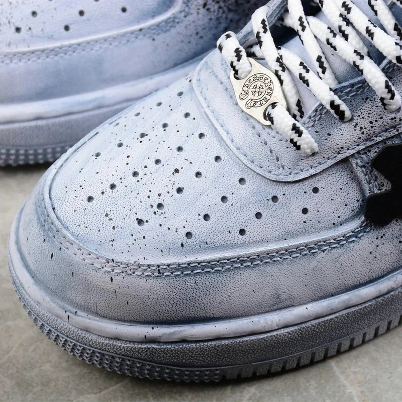 Custom Air Force 1 Baby Blue with Cross Patterns