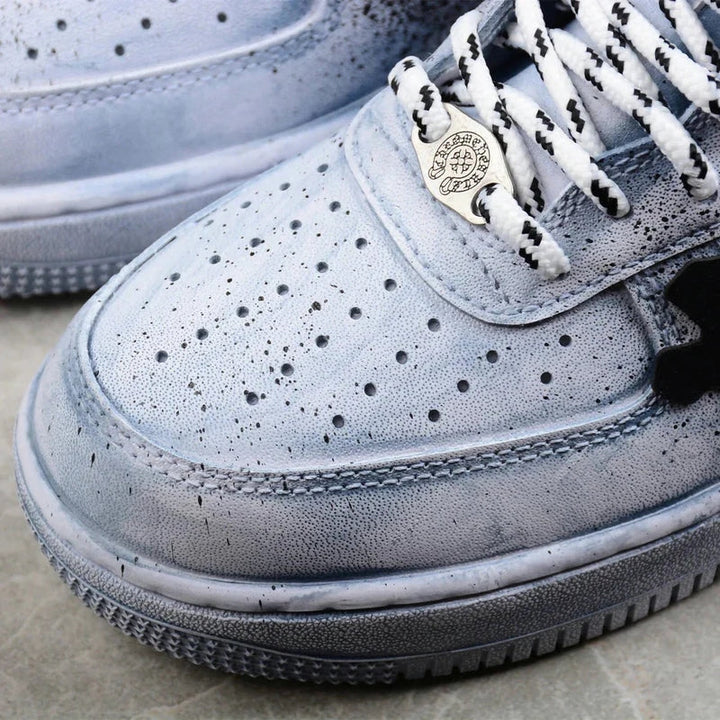Custom Air Force 1 Baby Blue with Cross Patterns