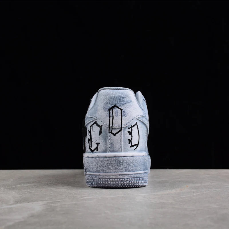 Custom Air Force 1 Baby Blue with Cross Patterns