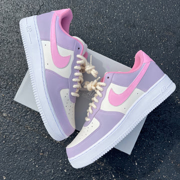 Custom Air Force 1 Baby Pink And Lilac Color