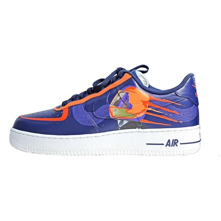 Custom Air Force 1 Navy Orange Lion Logo