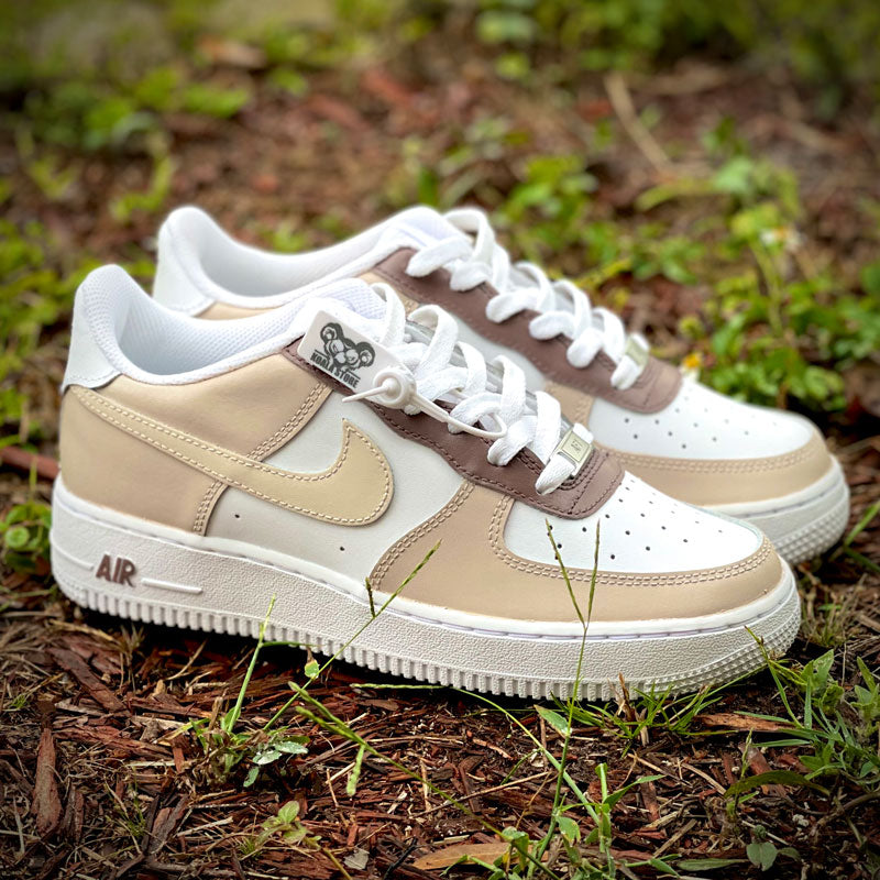 Custom Air Force 1 White And Beige