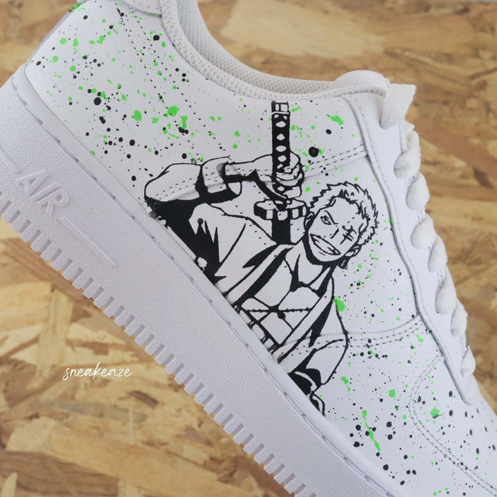 Custom Air Force 1 White Anime Spray - paint Design