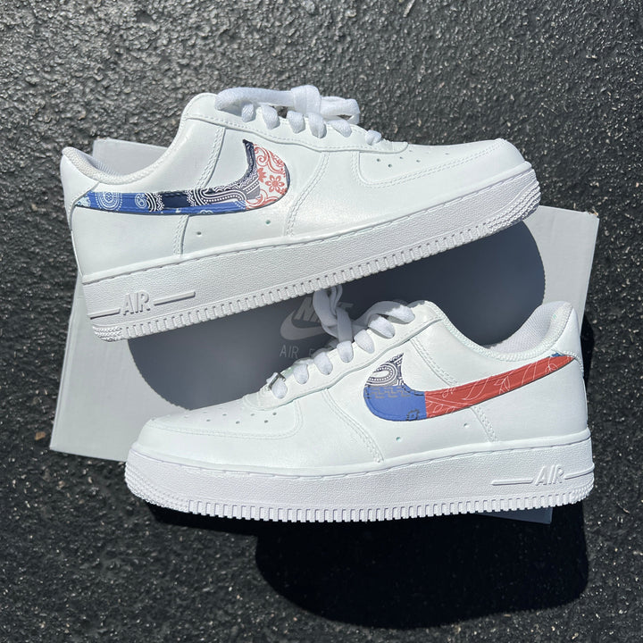 Custom Air Force 1 White BAndana Pattern