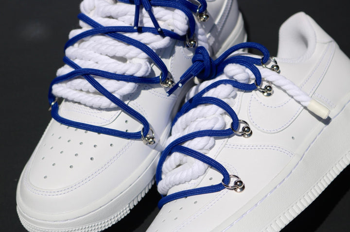 Custom Air Force 1 White Blue Laces