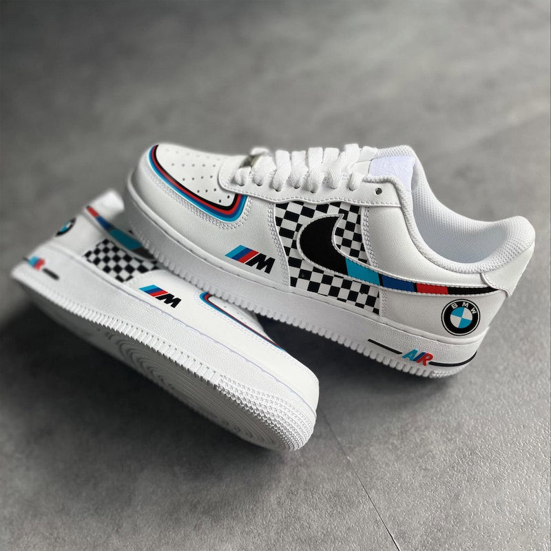Custom Air Force 1 White Checkered BMW Design