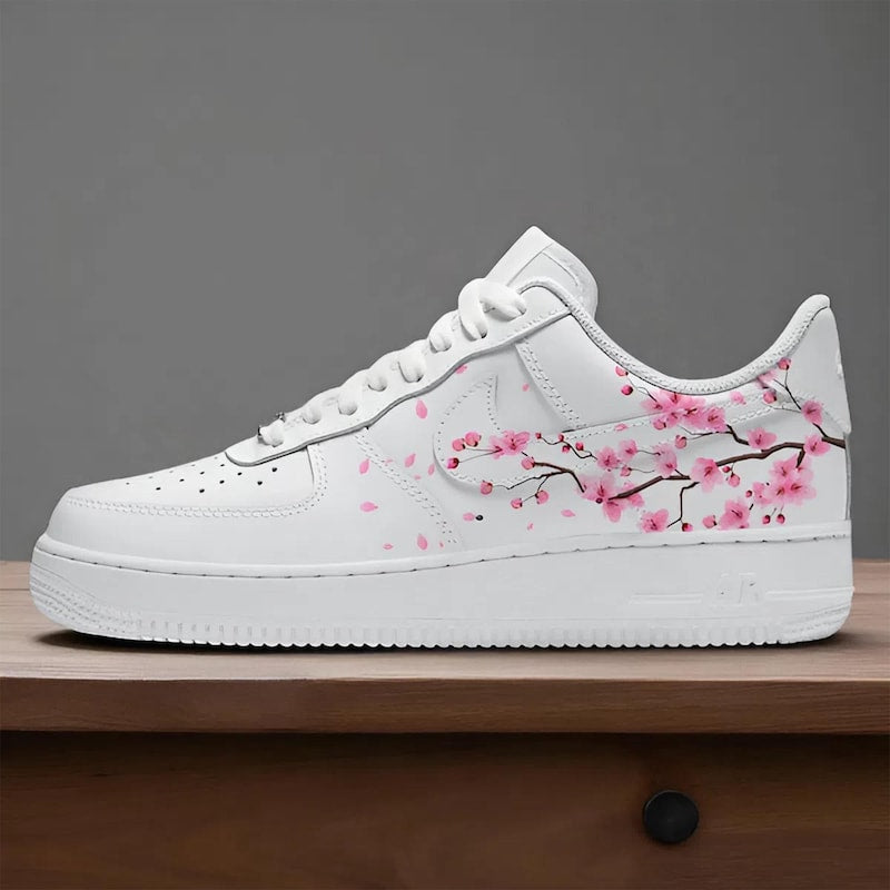 Custom Air Force 1 White Cherry Blossom