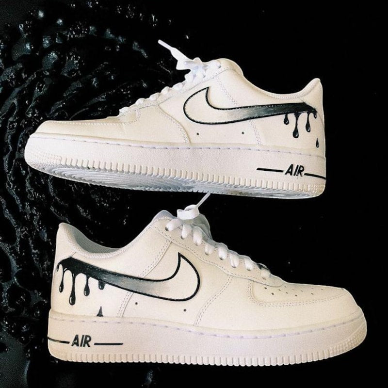 Custom Air Force 1 White Dripping Pattern