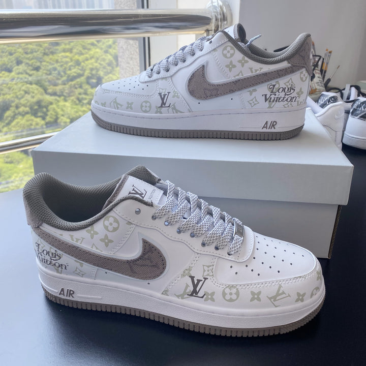 Custom Air Force 1 White LV Pattern