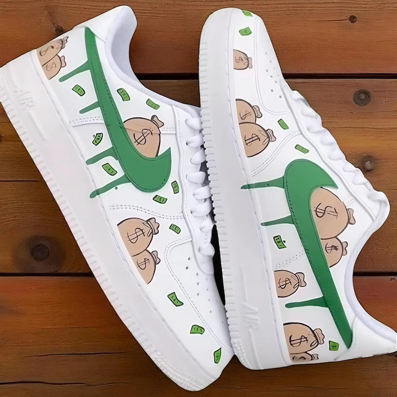 Custom Air Force 1 White Money - Bag Pattern