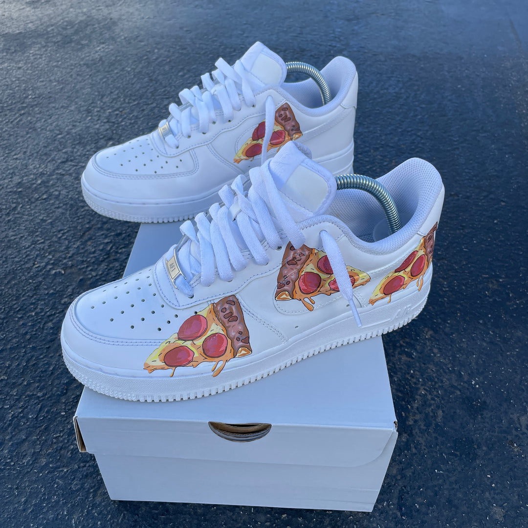 Custom Air Force 1 White Pizza Pattern