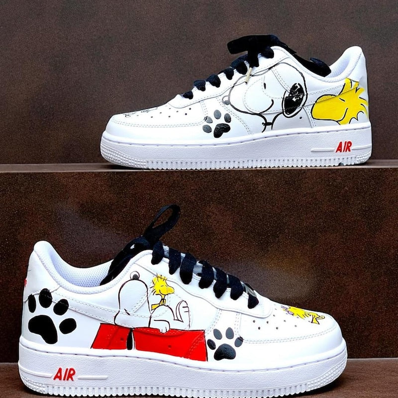 Custom Air Force 1 White Snoopy Theme