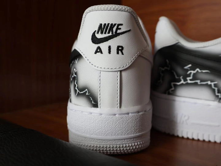 Custom Air Force 1 White With Black Lightning