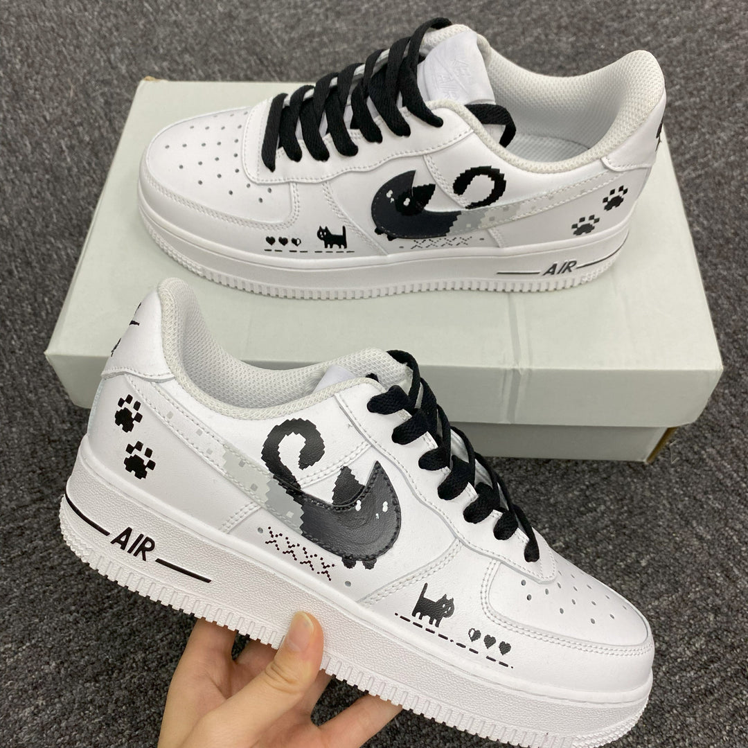 Custom Air Force 1 White With Cat And Paw