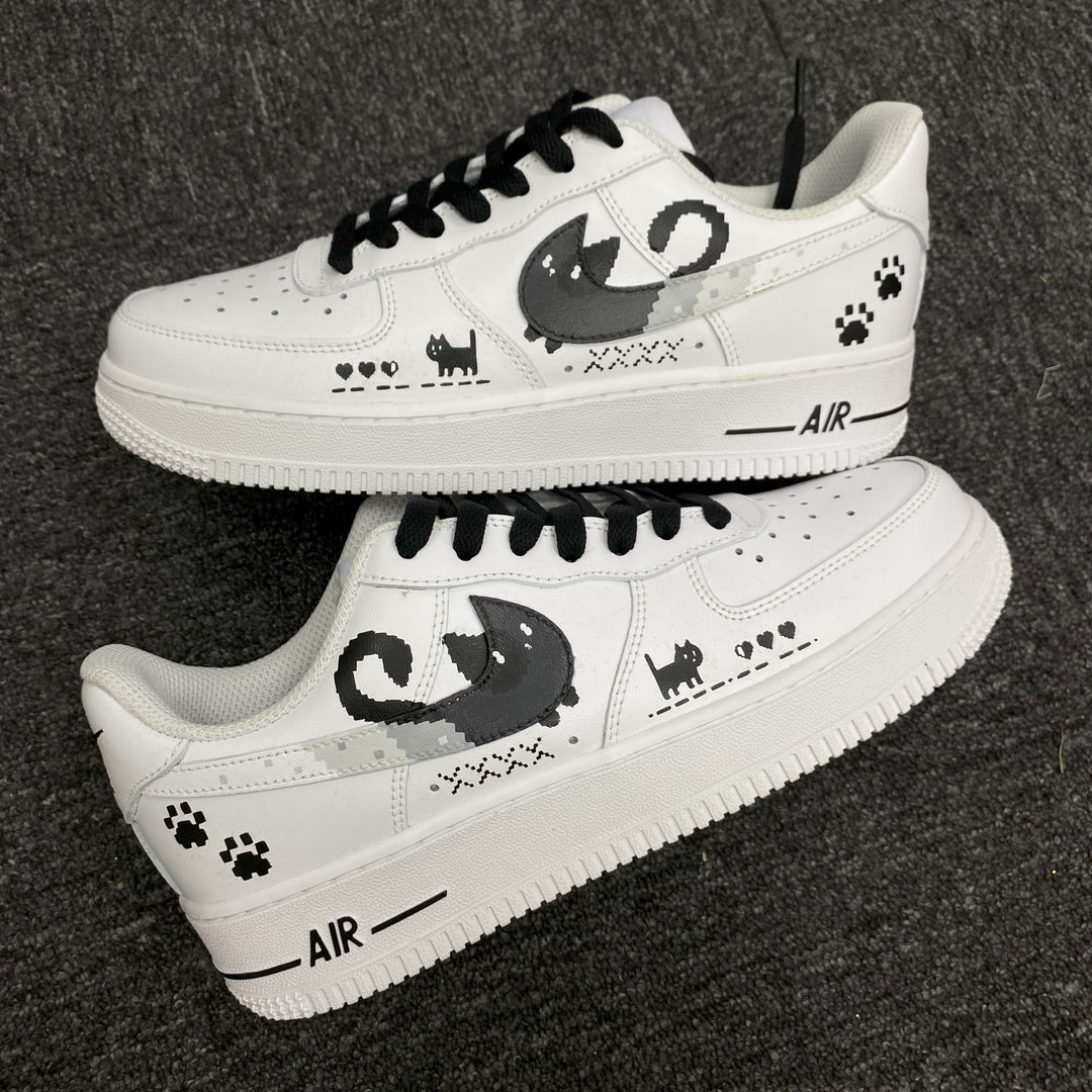 Custom Air Force 1 White With Cat And Paw