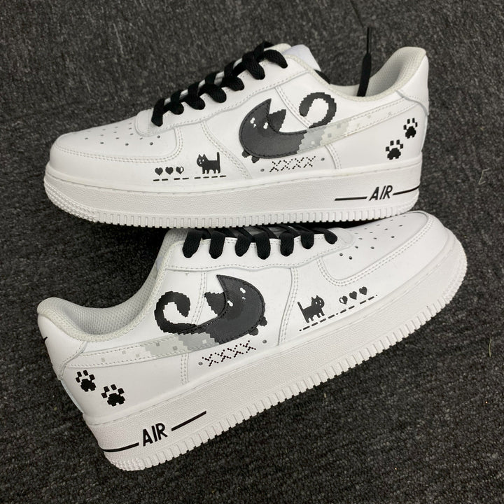 Custom Air Force 1 White With Cat And Paw