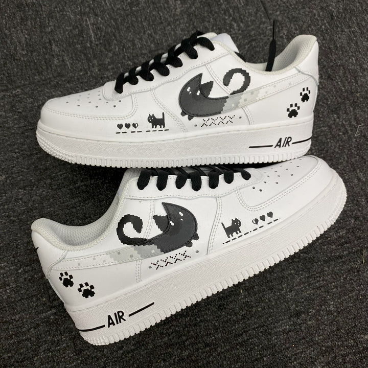 Custom Air Force 1 White With Cat And Paw