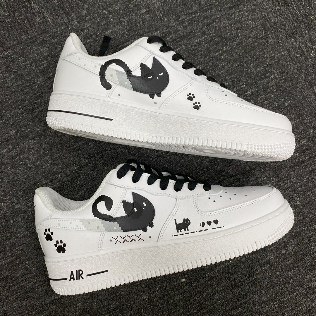 Custom Air Force 1 White With Cat And Paw