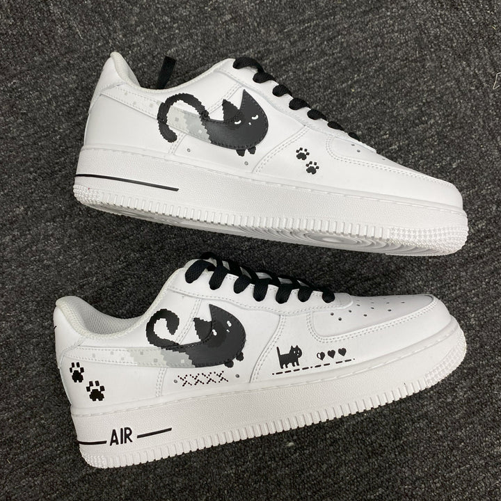 Custom Air Force 1 White With Cat And Paw