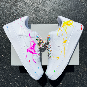 Custom Air Force 1 White With Colorful Splatter Paint