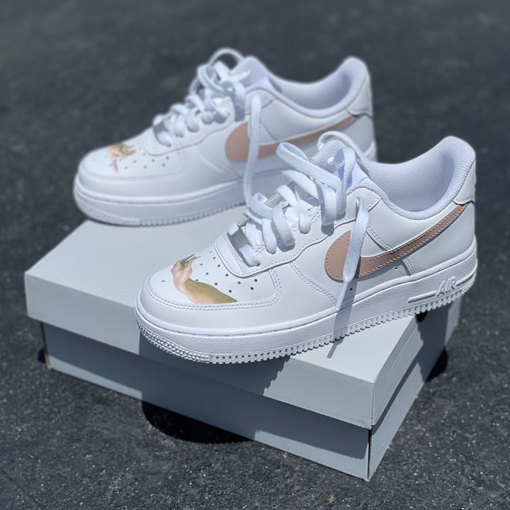 Custom Air Force 1 White With HAnd Painting