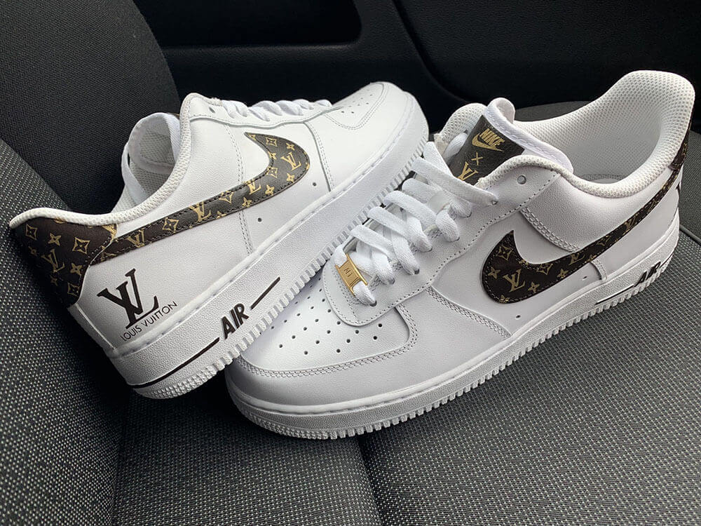 Custom Air Force 1 White With LV Logo