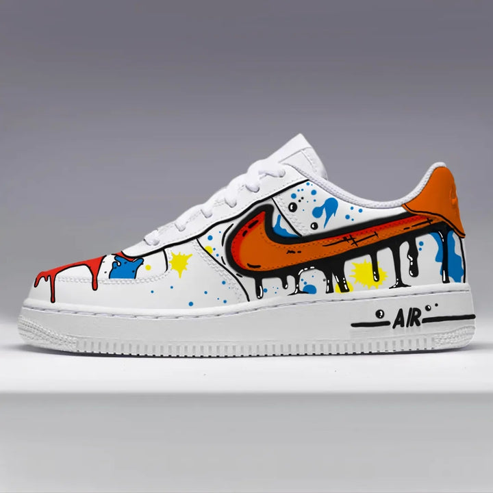 Custom Air Force 1 White With Splatter Paint Design