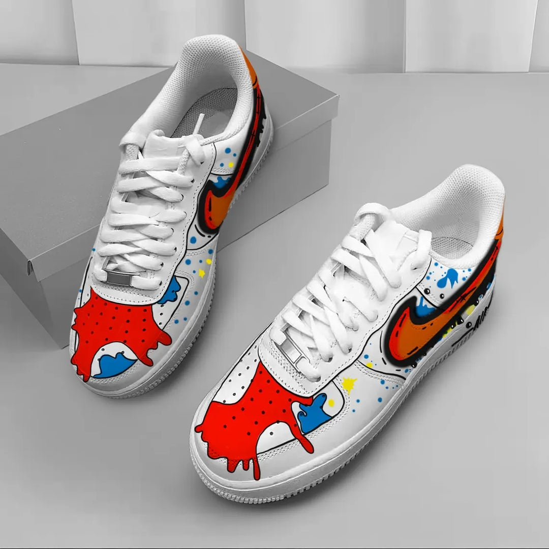 Custom Air Force 1 White With Splatter Paint Design