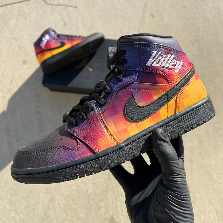 Custom Air Jordan 1 Multicolored With Checkerboard Pattern