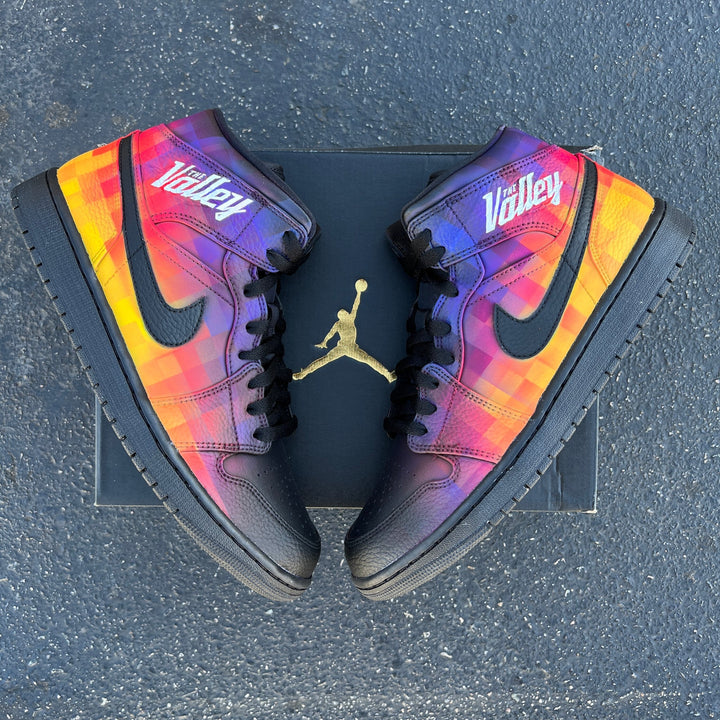 Custom Air Jordan 1 Multicolored With Checkerboard Pattern