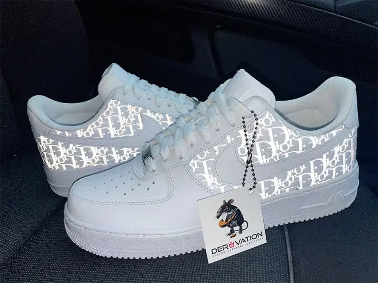 Custom Air Force 1 White Dior Reflective